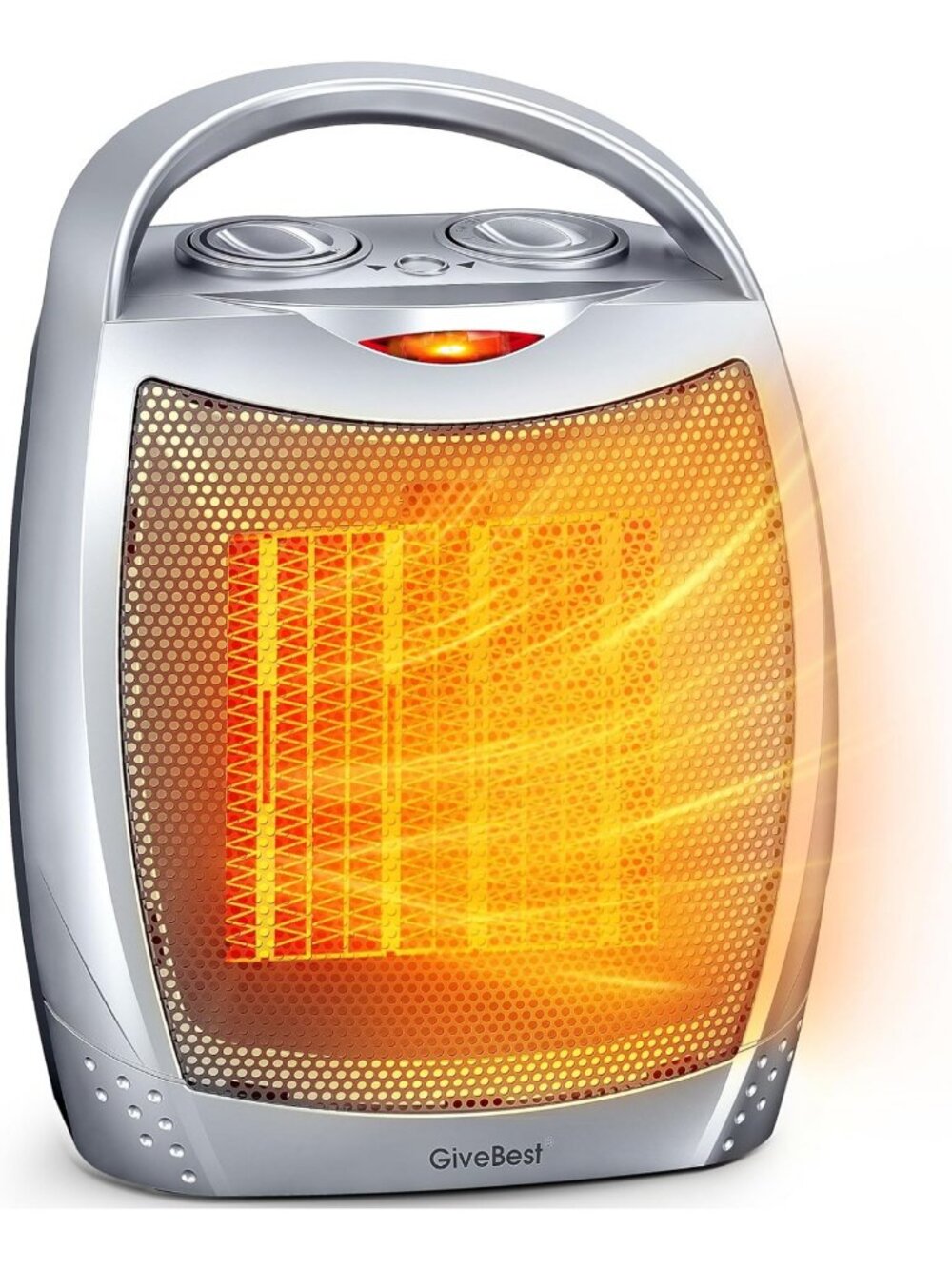 Portable Electric Space Heater with Thermostat, 1500W/750W, Quiet Ceramic Fan